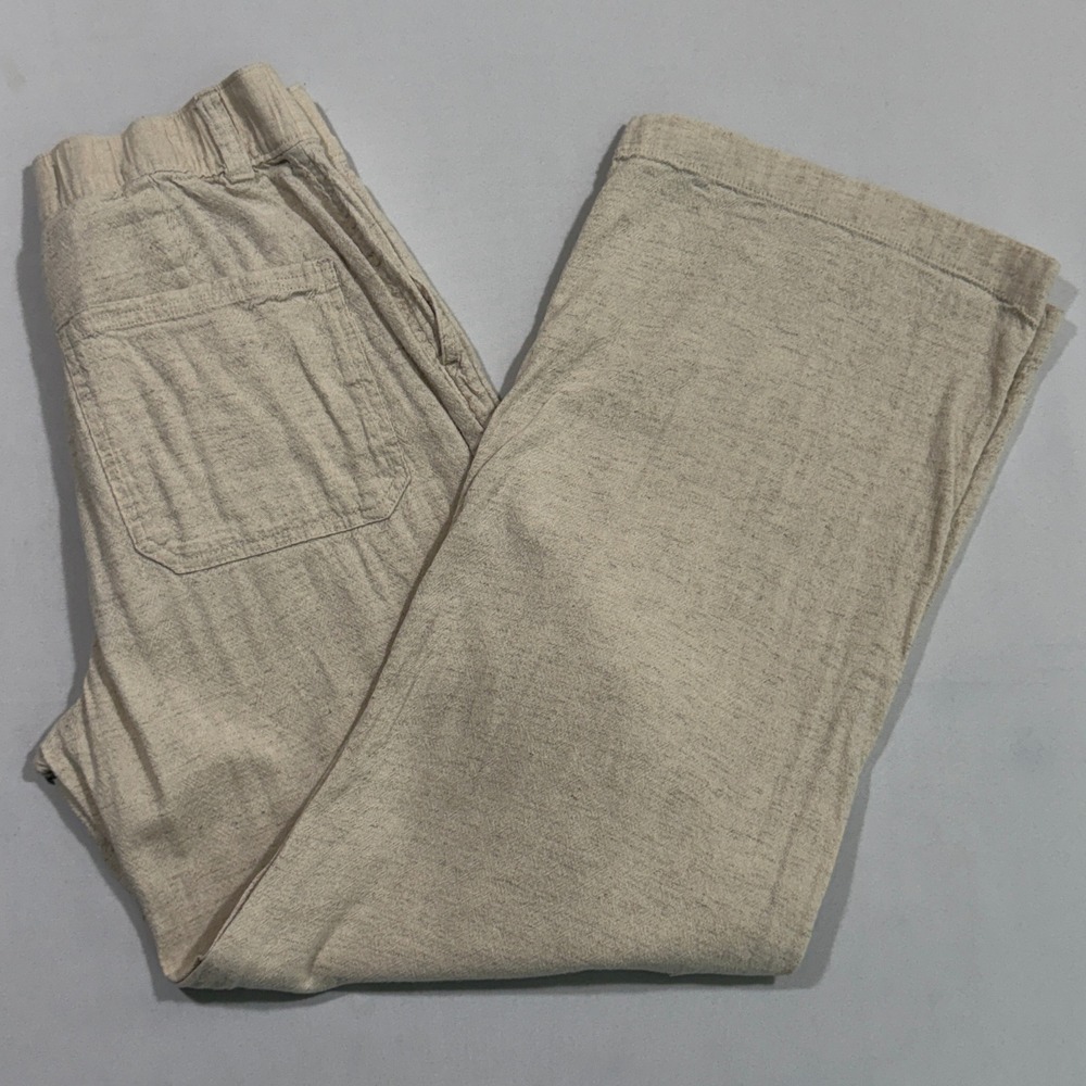 Hollister Linen Blend Cargo Pants Women's S Beige Ultra High-Rise Baggy Utility